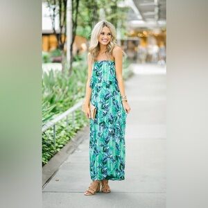Banana Republic Palm Print Maxi Dress